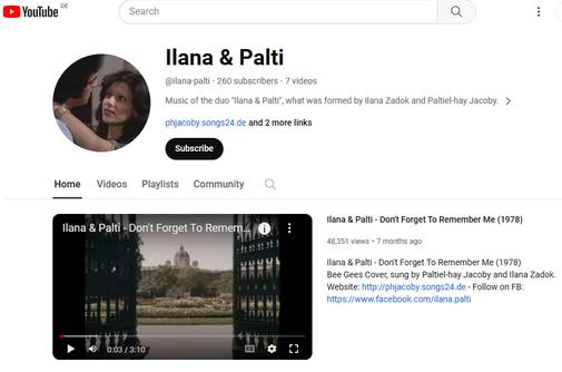 Ilana & Palti on Youtube